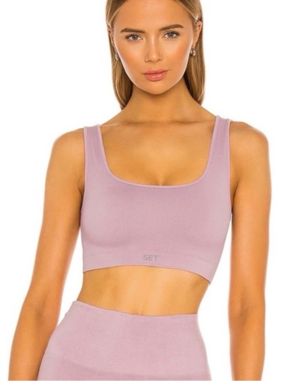 Set Active Box Cut Sports Bra in Purple